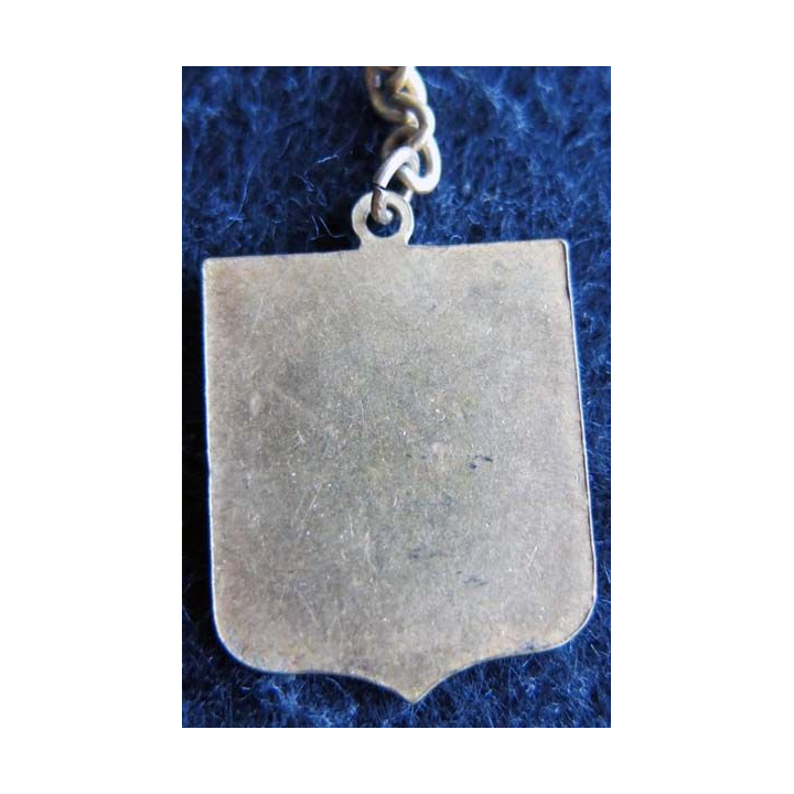 BLASON CROIX DE LORRAINE  : insigne métallique ancien blason en émail croix de Lorraine 23 x 30 mm anneau et chainette