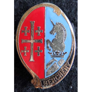 1° RHP : insigne métallique du 1° régiment de hussards parachutistes de fabrication Drago H. 295 en émail