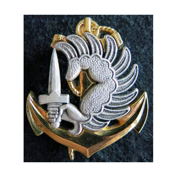 PARA : insigne de béret des troupes parachutistes aéroportées des troupes de marine en 2 pièces de fabrication Beraudy-Vaure