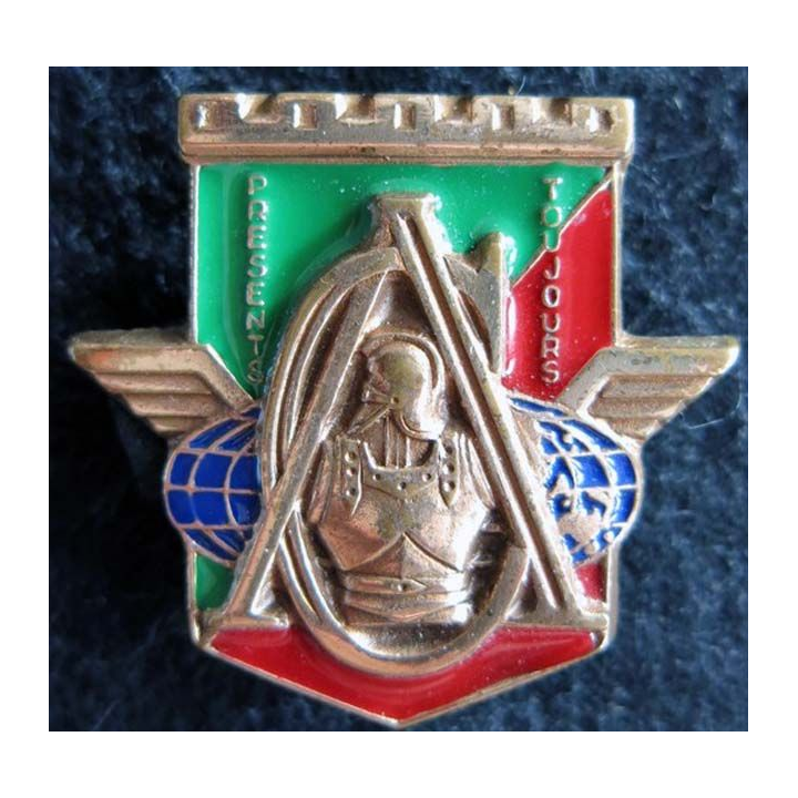 17° RGP: insigne de la compagnie d'appui du 17° régiment du génie parachutiste bronze massif boléro rond