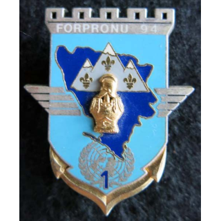 17° RGP: insigne de la 1° compagnie du 17° régiment du génie parachutiste FORPRONU Delsart