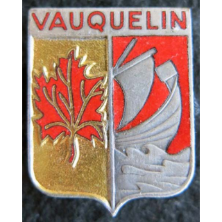 VAUQUELIN : insigne métallique de l'escorteur d’escadre Vauquelin fabrication FIA Lyon en émail
