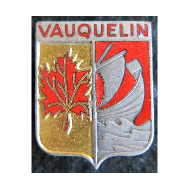 VAUQUELIN : insigne métallique de l'escorteur d’escadre Vauquelin fabrication FIA Lyon en émail