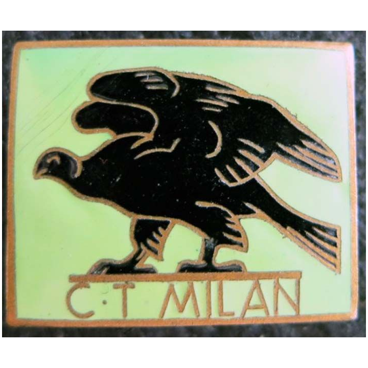 MILAN : insigne métallique du contre torpilleur Milan fabrication Arthus Bertrand Paris Déposé en émail