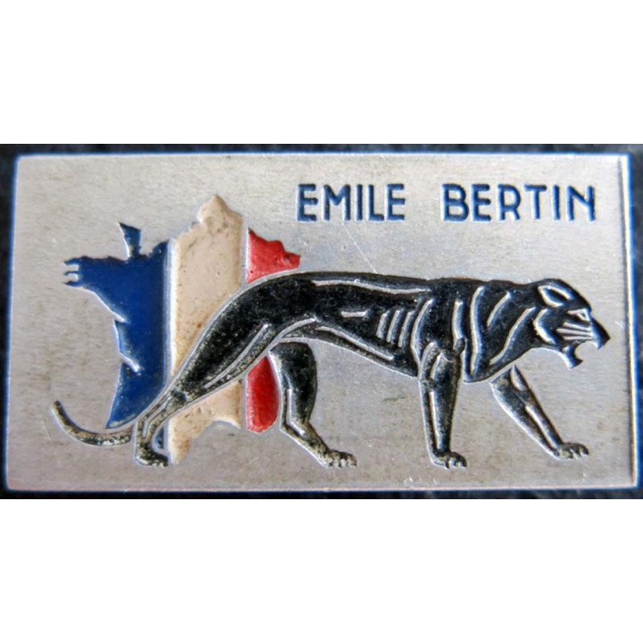 EMILE BERTIN : insigne métallique du croiseur Emile Bertin de fabrication Augis Lyon peint