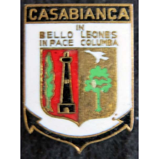 CASABIANCA : insigne métallique de l'escorteur d’escadre Casabianca fabrication Arthus Bertrand en émail