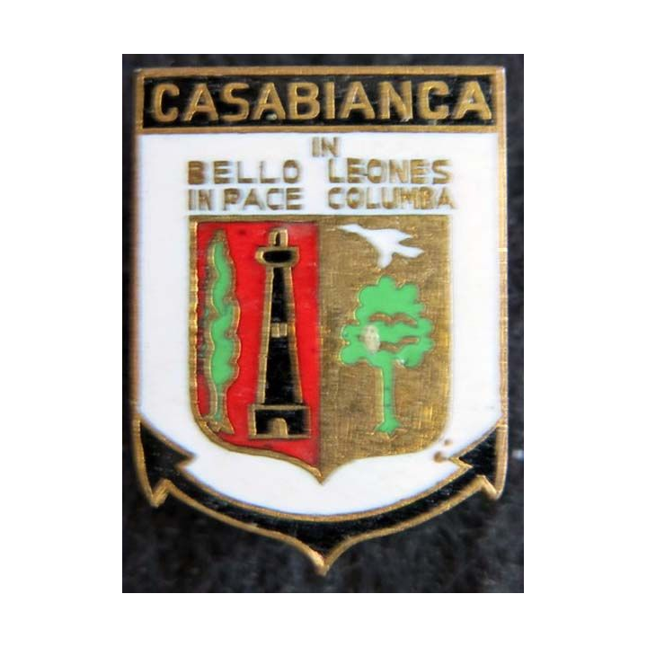 CASABIANCA : insigne métallique de l'escorteur d’escadre Casabianca fabrication Arthus Bertrand en émail