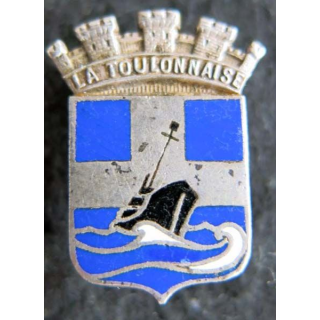 LA TOULONNAISE : insigne métallique du patrouilleur La Toulonnaise de fabrication Augis Lyon en émail