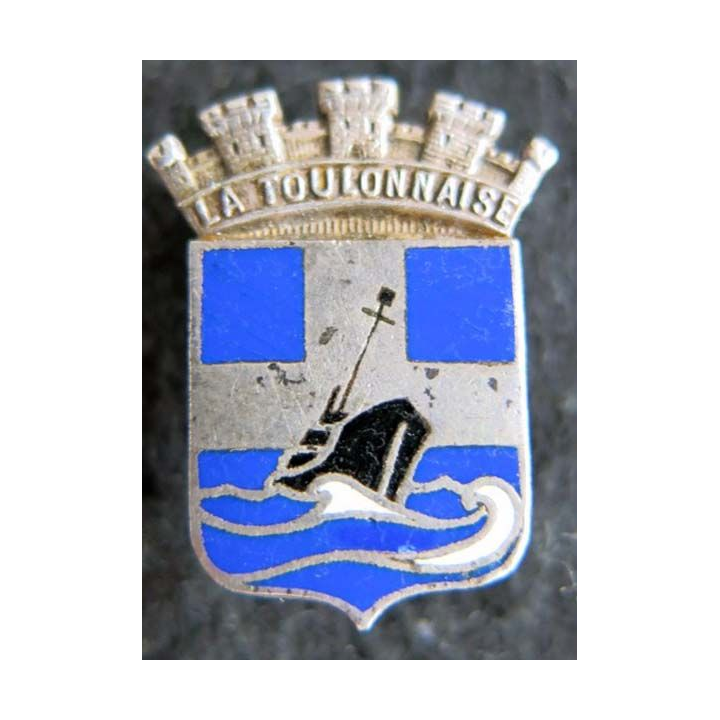 LA TOULONNAISE : insigne métallique du patrouilleur La Toulonnaise de fabrication Augis Lyon en émail