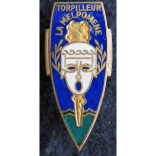 LA MELPOMENE : insigne métallique du torpilleur La Melpomène Arthus Drago Paris en émail