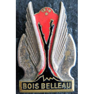 BOIS BELLEAU: insigne métallique du porte avions Bois Belleau  fabrication Drago Paris émail