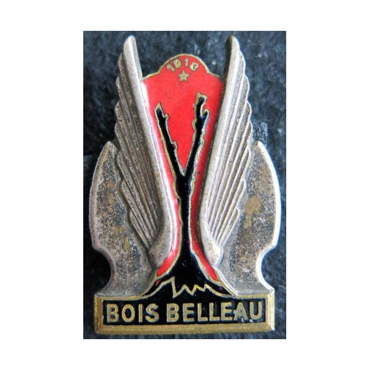 BOIS BELLEAU: insigne métallique du porte avions Bois Belleau  fabrication Drago Paris émail