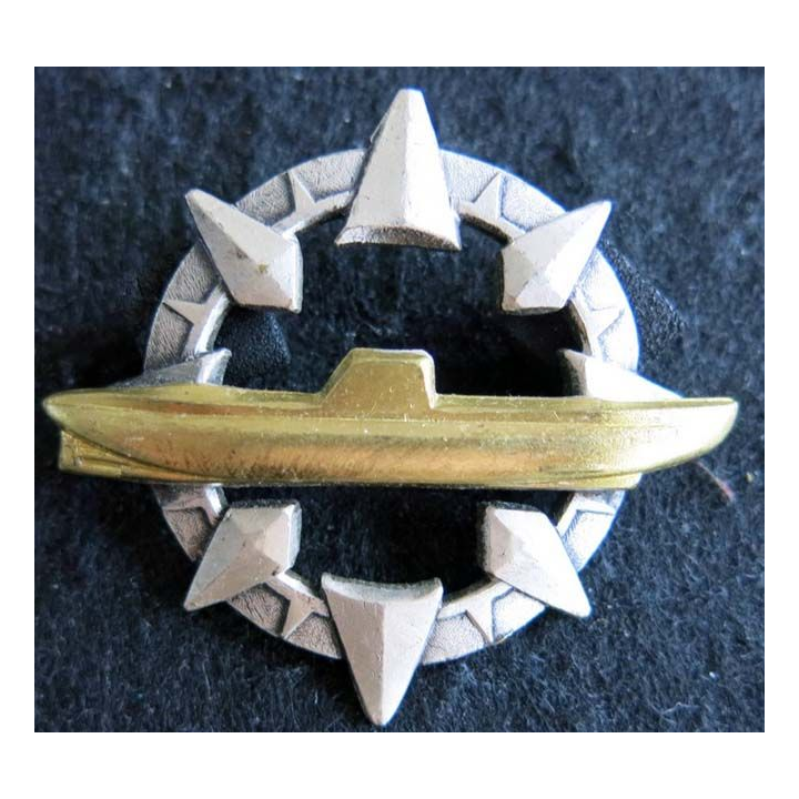 MARINE : insigne métallique de certificat élémentaire de sous marinier de fabrication Drago Paris
