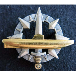 MARINE : insigne métallique de certificat supérieur de sous marinier de fabrication non marquée