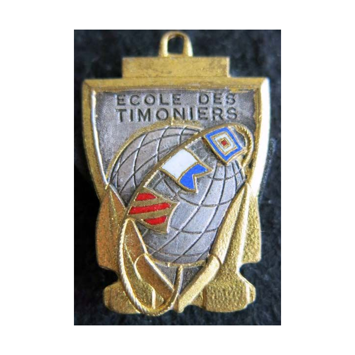 MARINE : insigne métallique de l'école des timoniers de fabrication Drago Paris en émail