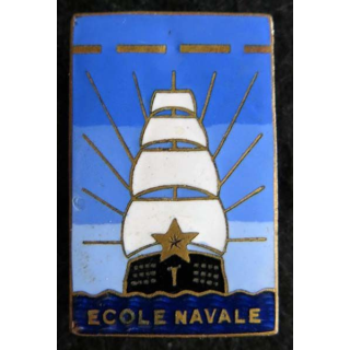 ÉCOLE NAVALE : insigne métallique de l'école navale Arthus Bertrand Paris déposé en émail