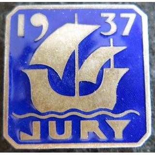 JURY 1937 : insigne métallique de membre du jury de l'exposition internationale de 1937 à Paris Arthus Bertrand émail