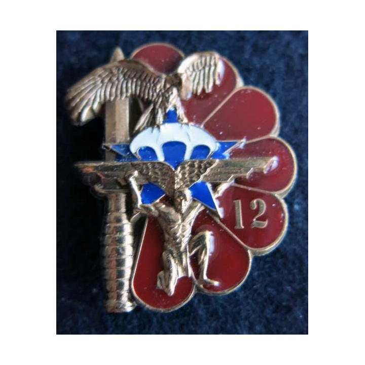 1° RCP : insigne de la 12° compagnie du 1° régiment de chasseurs parachutistes n° 350
