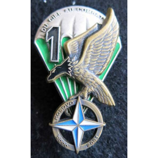 1° RCP : insigne de la 1° compagnie du 1° régiment de chasseurs parachutistes Kosovo n° 061
