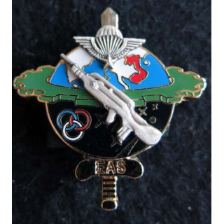 1° RTP : Insigne de l'escadron d'administration et de soutien EAS du 1° régiment du train parachutiste de fabrication BMB