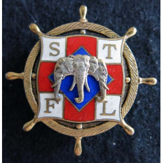 STFL : Insigne métallique de la Section de Transports Fluviaux du LAOS Drago Béranger Déposé
