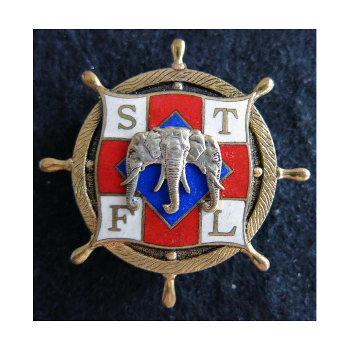 STFL : Insigne métallique de la Section de Transports Fluviaux du LAOS Drago Béranger Déposé