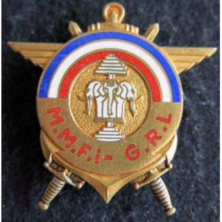 MMFI GRL : Insigne métallique de la Mission Militaire Franco Indochinoise /Gouvernement Royal du Laos