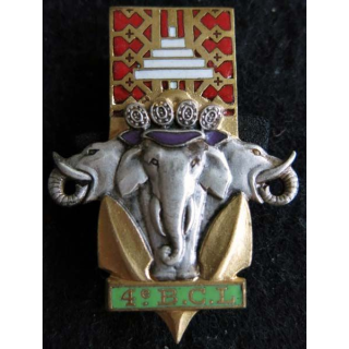 4° BCL : insigne du 4° bataillon de chasseurs laotiens en émail de fabrication Drago Béranger H. 356 Déposé