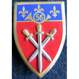 56° TD : insigne métallique du 56° Tieu Doan bataillon d'infanterie de fabrication Drago Romainville