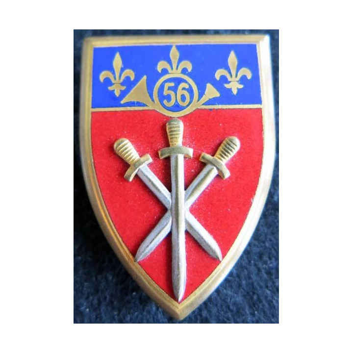 56° TD : insigne métallique du 56° Tieu Doan bataillon d'infanterie de fabrication Drago Romainville