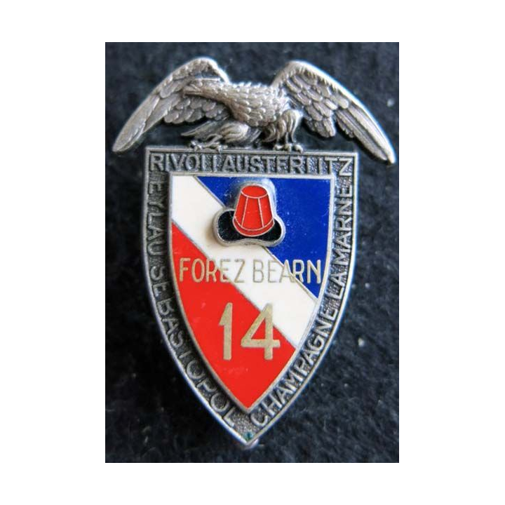 14° RPCS : insigne métallique du 14° régiment parachutiste de commandement et de soutien de fabrication Delsart G. 278