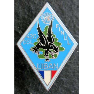 420° DSL : Insigne métallique du 420° détachement de soutien logistique de fabrication Delsart Sens G. 2676