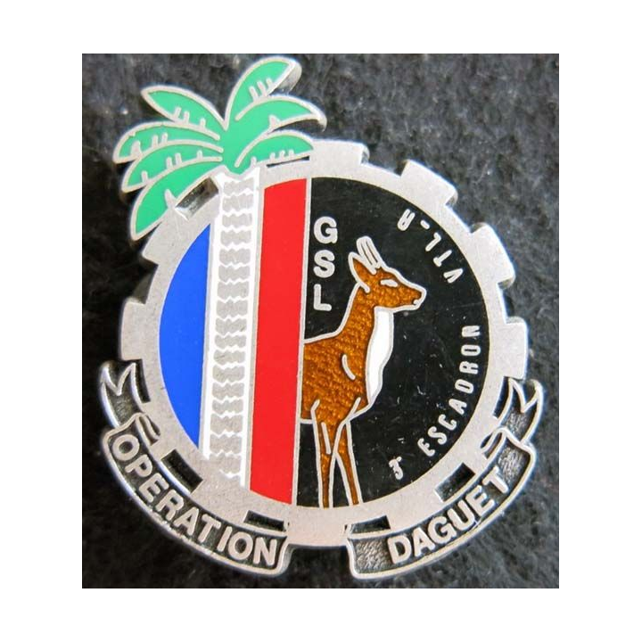 GSL 3° ET : Insigne métallique du 3° ET du Groupe de soutien logistique de l'opération DAGUET DELSART