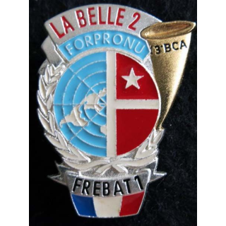 13° BCA : insigne métallique de la 2° compagnie du 13° bataillon de chasseurs alpins FREBAT1 FORPRONU FIA Lyon