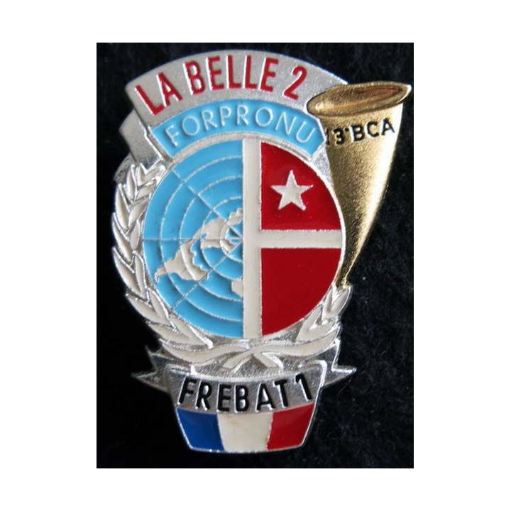 13° BCA : insigne métallique de la 2° compagnie du 13° bataillon de chasseurs alpins FREBAT1 FORPRONU FIA Lyon