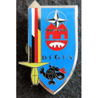 BFA DFGFA : insigne métallique de la DFGFA IFOR de la brigade Franco-allemande de fabrication Frank Hummel