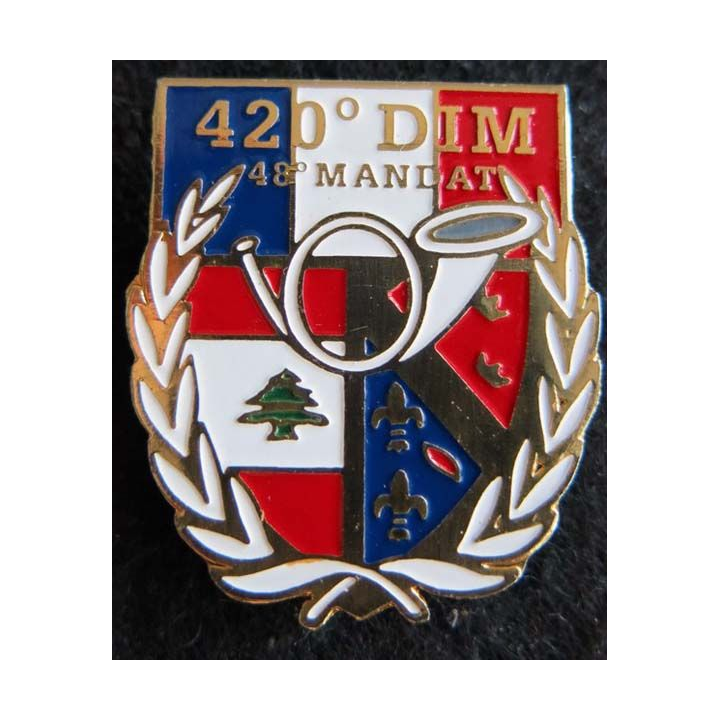 1° RCH : insigne métallique du 1° régiment de chasseurs au Liban 420° DIM 48° mandat