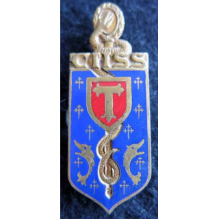 CIISS 6 : insigne métallique du centre instruction interarmées du service de santé N° 6 de fabrication Drago G. 1563 émail