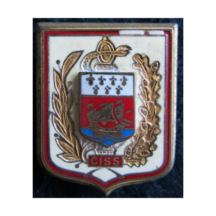 CISS : insigne métallique du centre d’instruction du service de santé des auxiliaires de fabrication Drago G. 2336