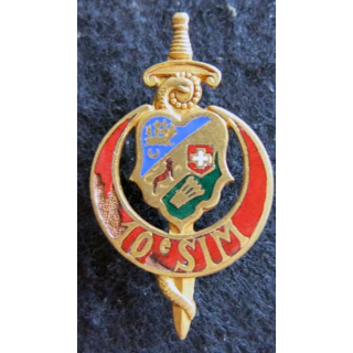 10° SIM : insigne métallique de la 10° section d’infirmiers militaires de fabrication Drago Paris H. 685 en émail