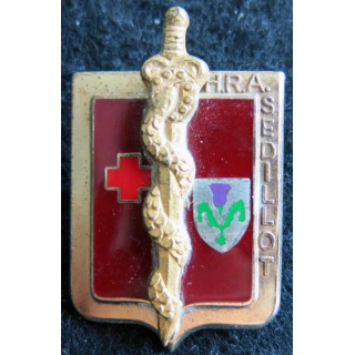HRA SEDILLOT : insigne de l'hôpital régional des armées Sédillot de fabrication Drago G. 2427