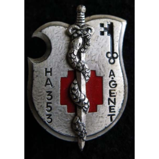 353° HA A GENET : insigne de l'hôpital  des armées A. Genet de fabrication Drago G. 2287 émail