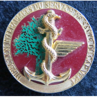 DISS CV : Insigne métallique de la direction interarmées service de santé CAP VERT Boussemart G. 4797
