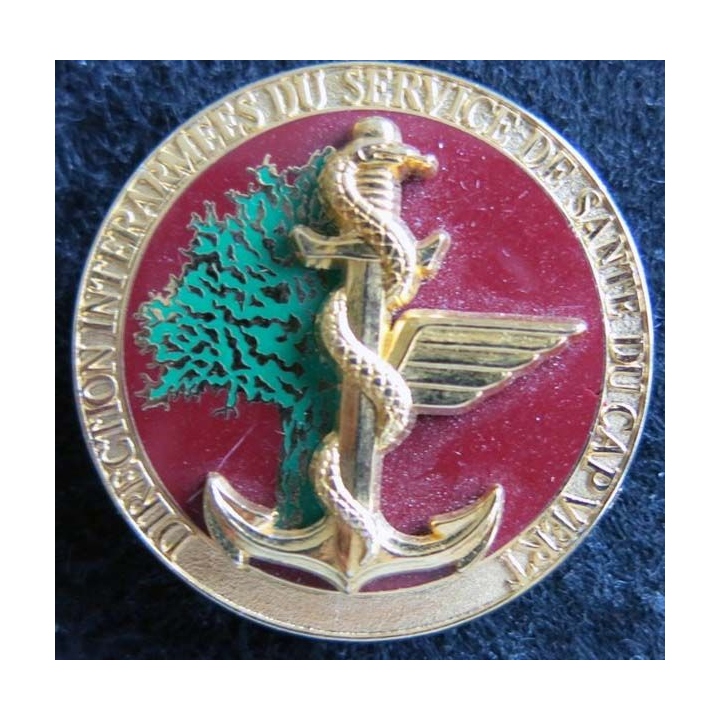 DISS CV : Insigne métallique de la direction interarmées service de santé CAP VERT Boussemart G. 4797