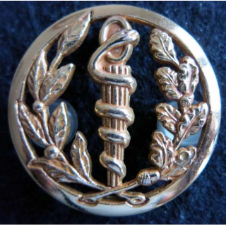 SERVICE DE SANTE : insigne métallique de béret du service de santé de fabrication Coinderoux Paris