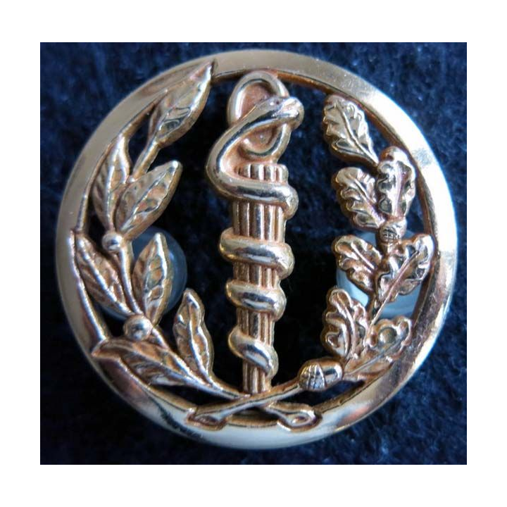 SERVICE DE SANTE : insigne métallique de béret du service de santé de fabrication Coinderoux Paris