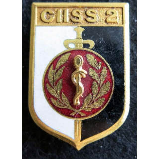 CIISS 2 : insigne métallique du centre instruction interarmées du service de santé N° 2 de fabrication Drago G. 2207 émail