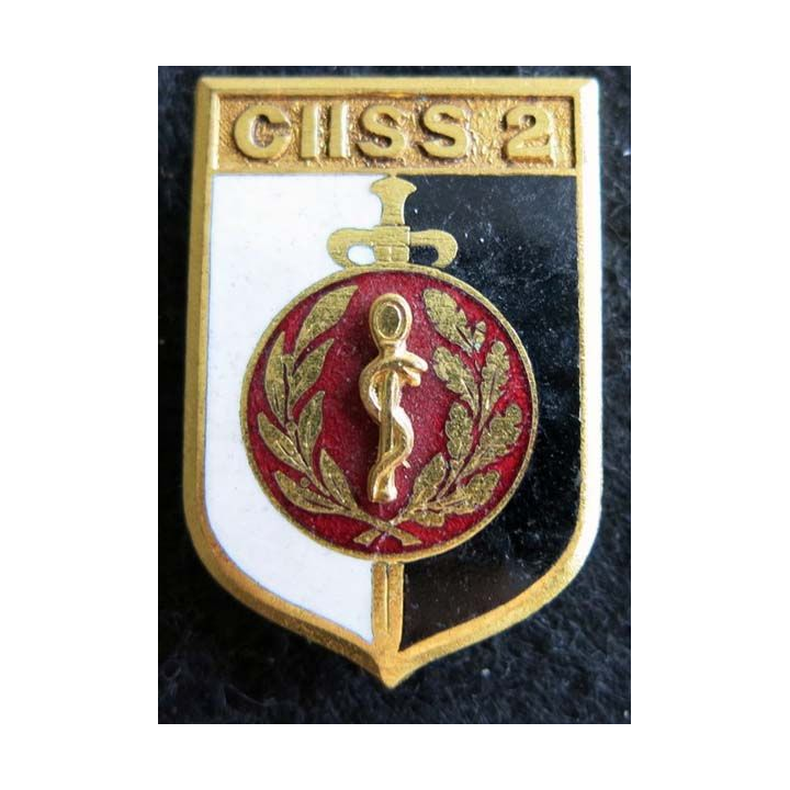 CIISS 2 : insigne métallique du centre instruction interarmées du service de santé N° 2 de fabrication Drago G. 2207 émail