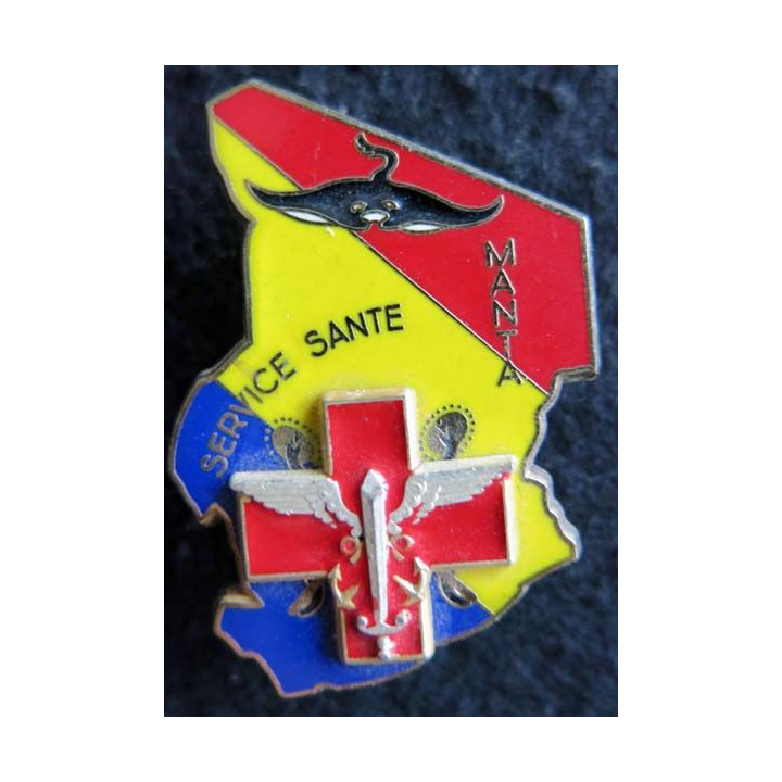 SSA MANTA : Insigne métallique du service de santé des armées de l'opération MANTA au Tchad Delsart Sens