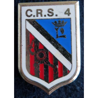 CRS 4 : insigne de la compagnie républicaine de sécurité n°4 de fabrication Delsart